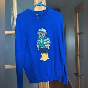 Polo by Ralph Lauren Vibrant Blue Sweater with Bear Motif